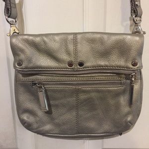 Tignanello Metallic Silver Crossbody Purse
